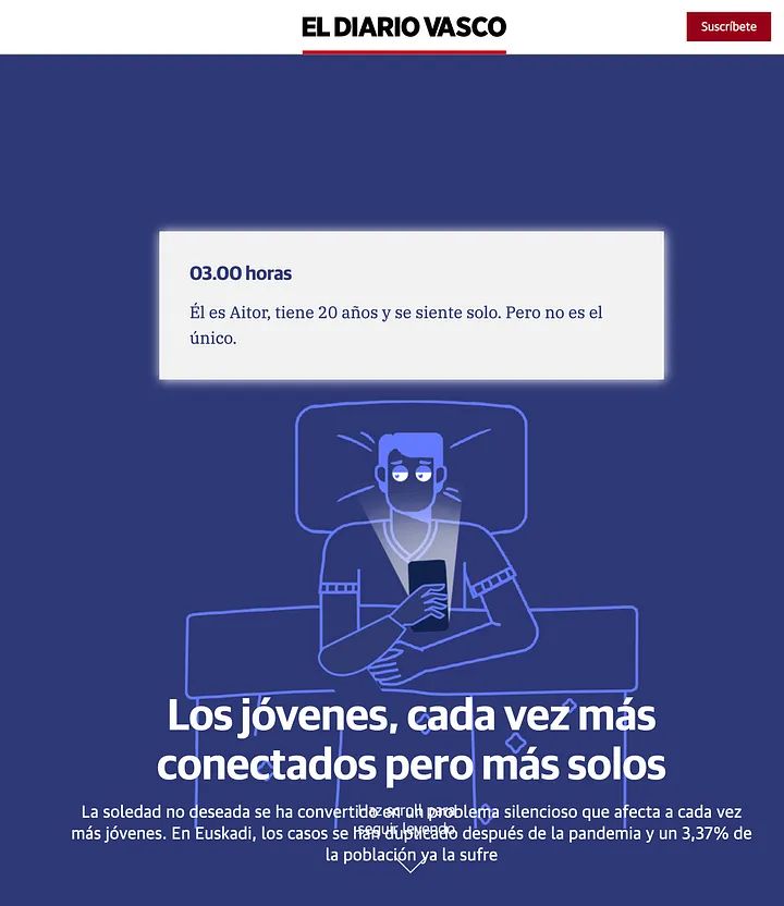 'Los jóvenes, cada vez más conectados pero más solos'