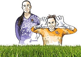 Elene Lete y Cata Coll, porteras de Real Sociedad y Barcelona, respectivamente.