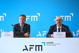 Xabier Ortueta y José Pérez Berdud, hoy en Donostia.