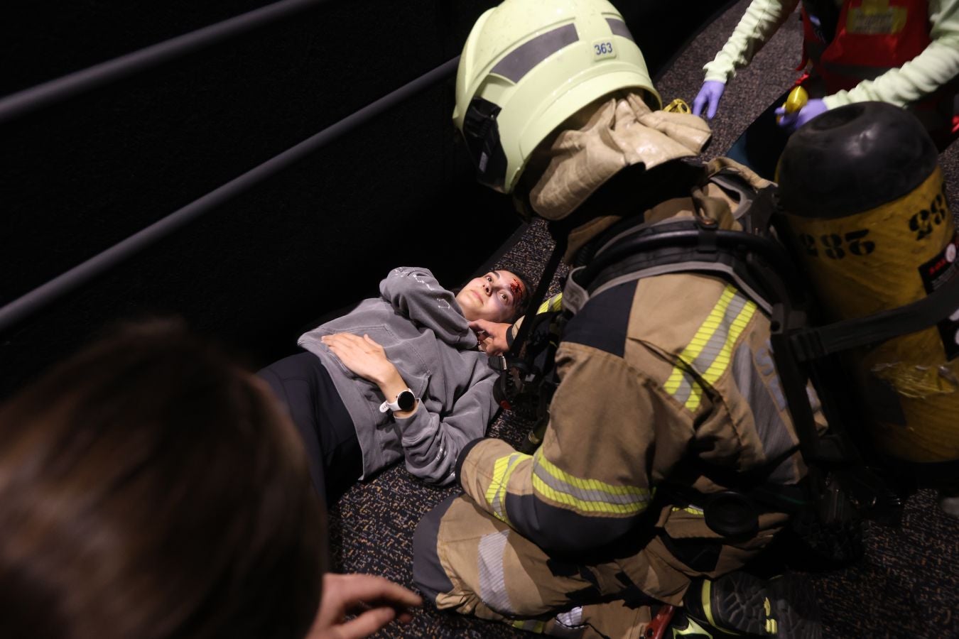 Los cines de Garbera, escenario de un simulacro