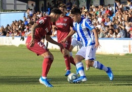 Ander Barrenetxea, en un partido amistoso que la Real y el Alavés jugaron en 2019.