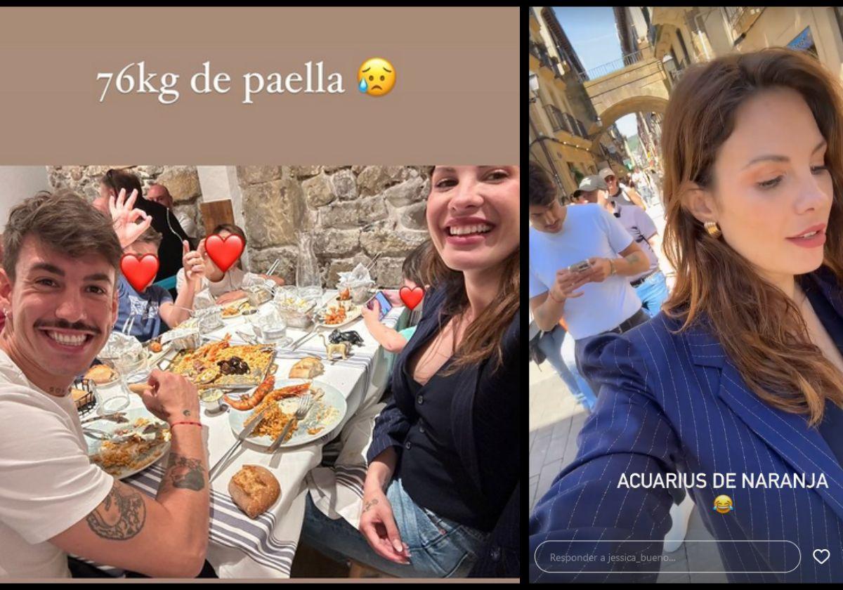 Dos de las imágenes en San Sebastián compartidas por Jessica Bueno y Luitingo.