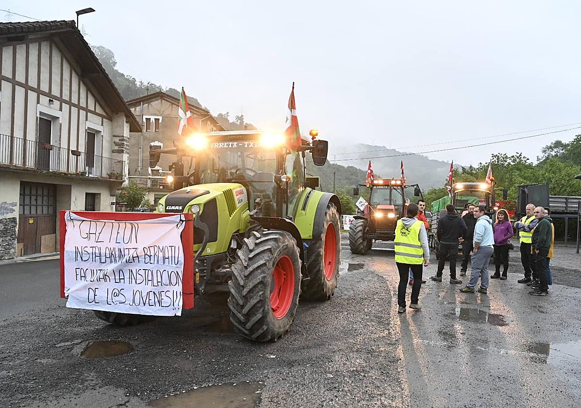 Los baserritarras, esta mañana en Benta Haundi en Tolosa.