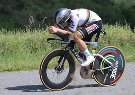 Remco Evenepoel, en la crono de en Neulise.
