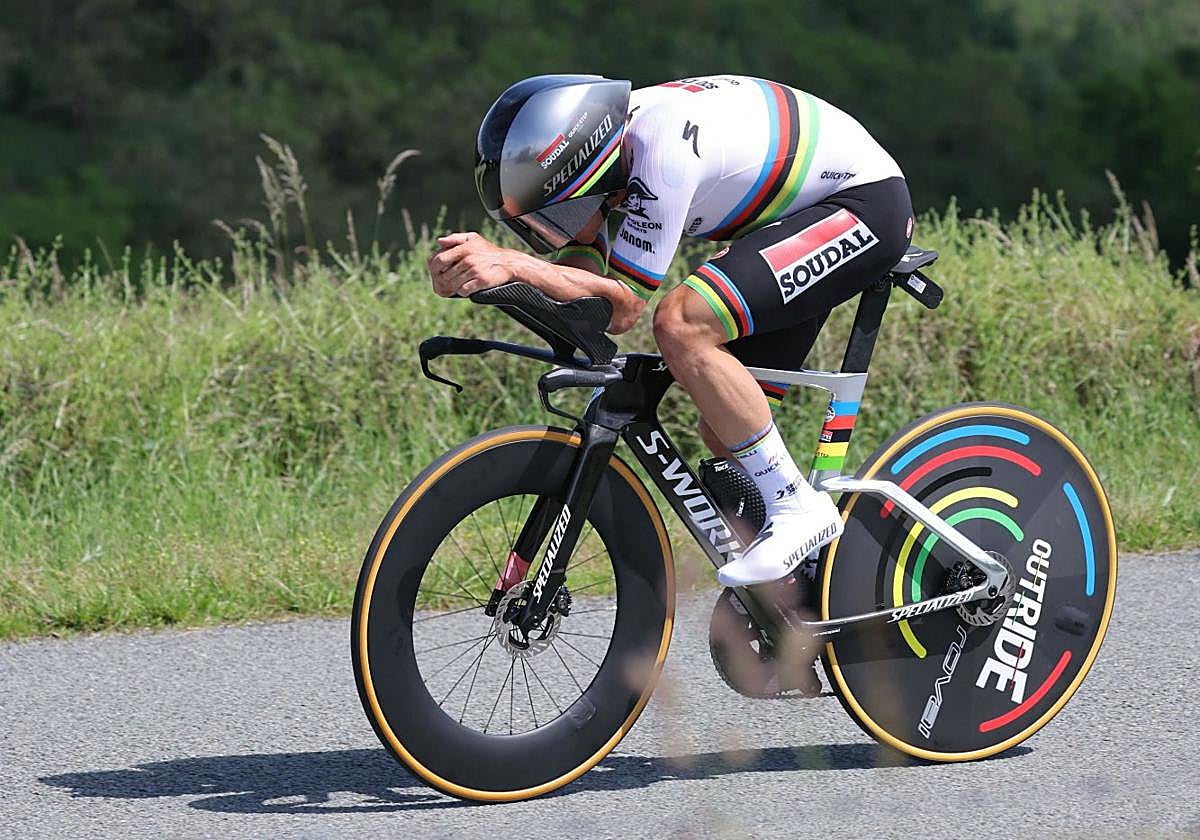 Remco Evenepoel, en la crono de en Neulise.