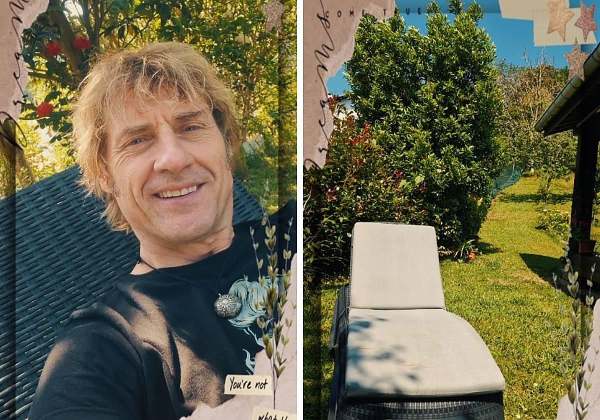 Julian Iantzi, en su vivienda, que incluye un jardín.