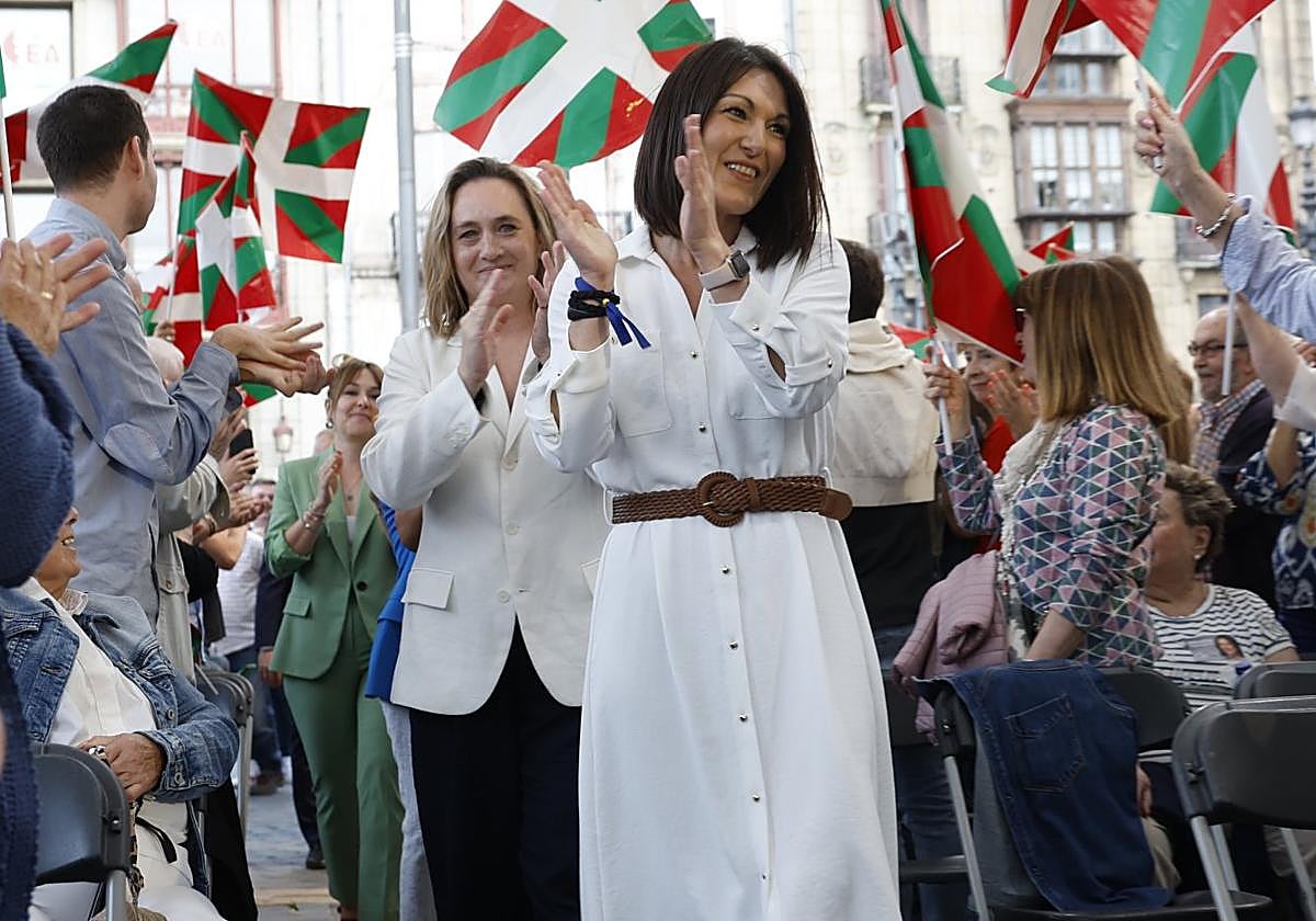 Oihane Agirregoitia, en el cierre de campaña del PNV en Bilbao.