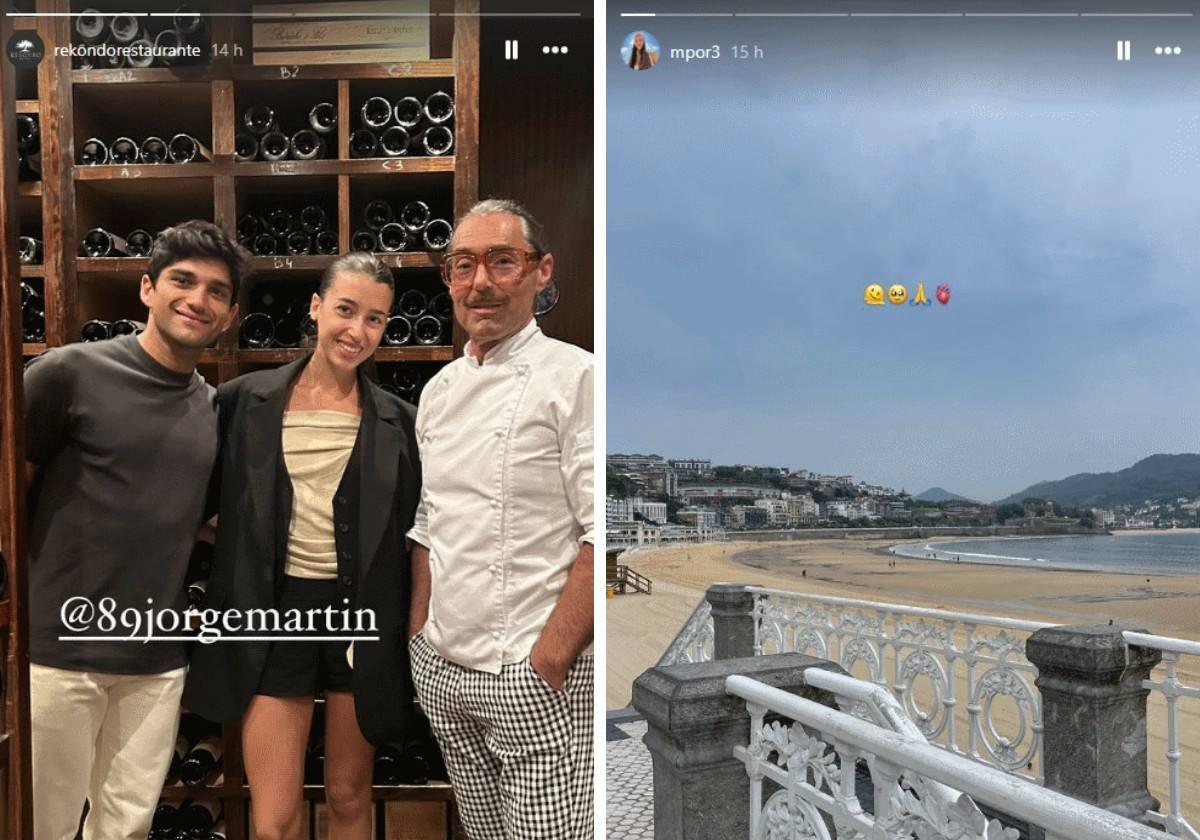 Jorge Martín, junto a su novia María Monfort, disfrutó de su escapada a San Sebastián.