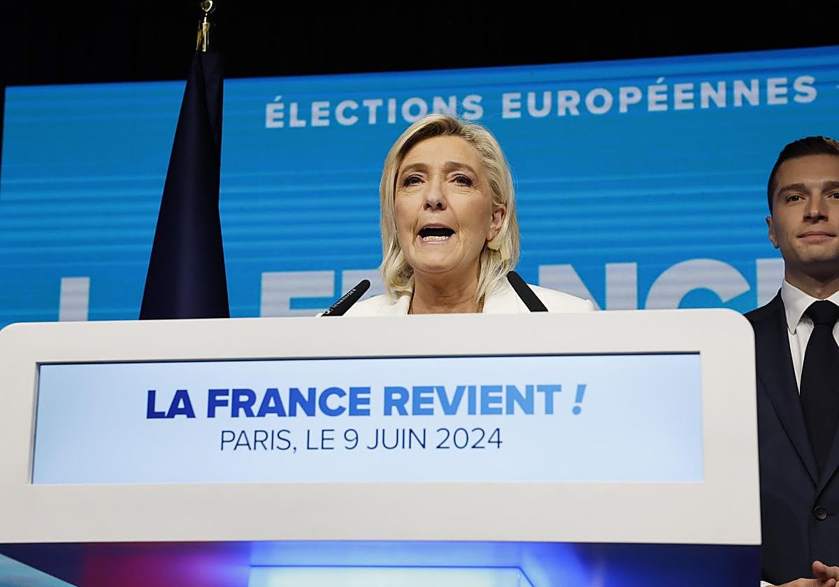 Marine Le Pen, anoche en París.