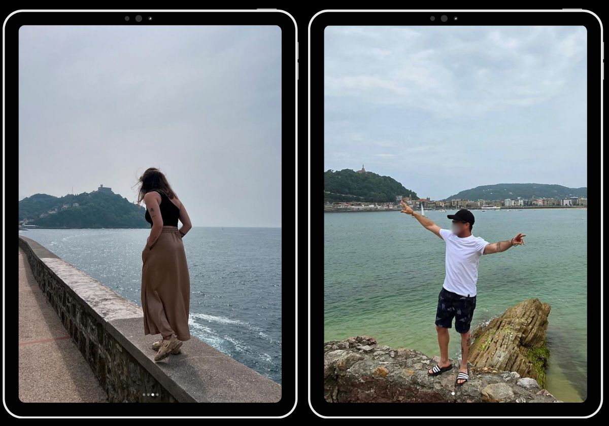 Dos imágenes compartidas por turistas en San Sebastián este fin de semana.