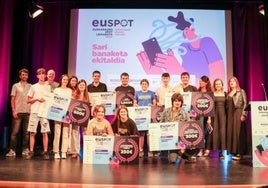 La entrega de premios Euspot celebrada en Aretxabaleta.