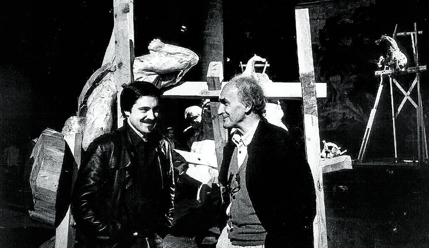 En 1991, junto a Chillida en el Museo San Telmo.
