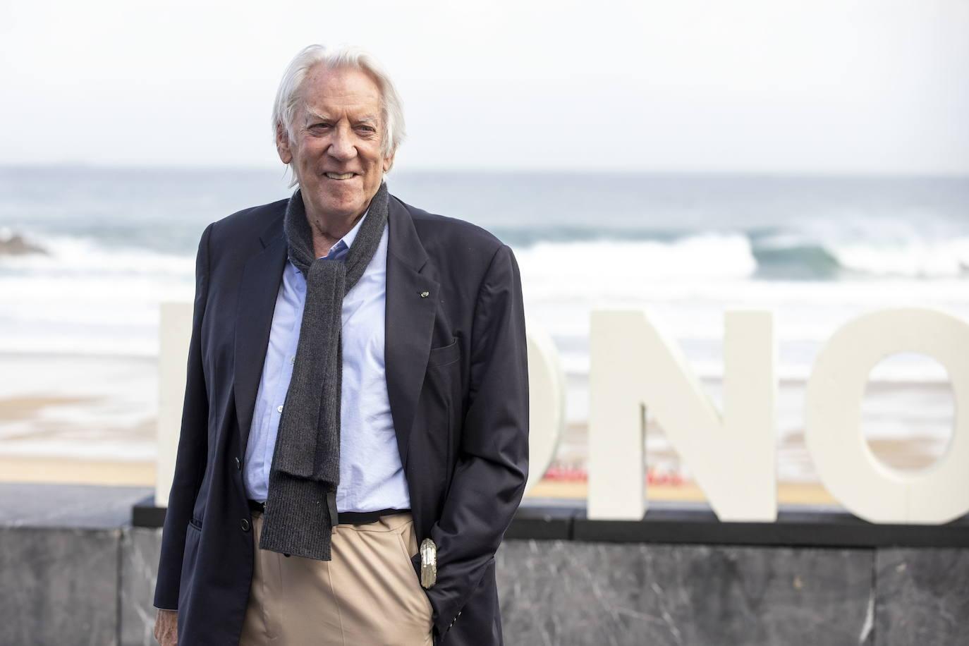 Las imágenes de Donald Sutherland en San Sebastián