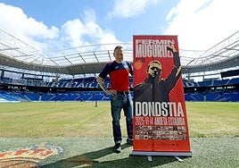 Muguruza, en el estadio donde actuará en junio.