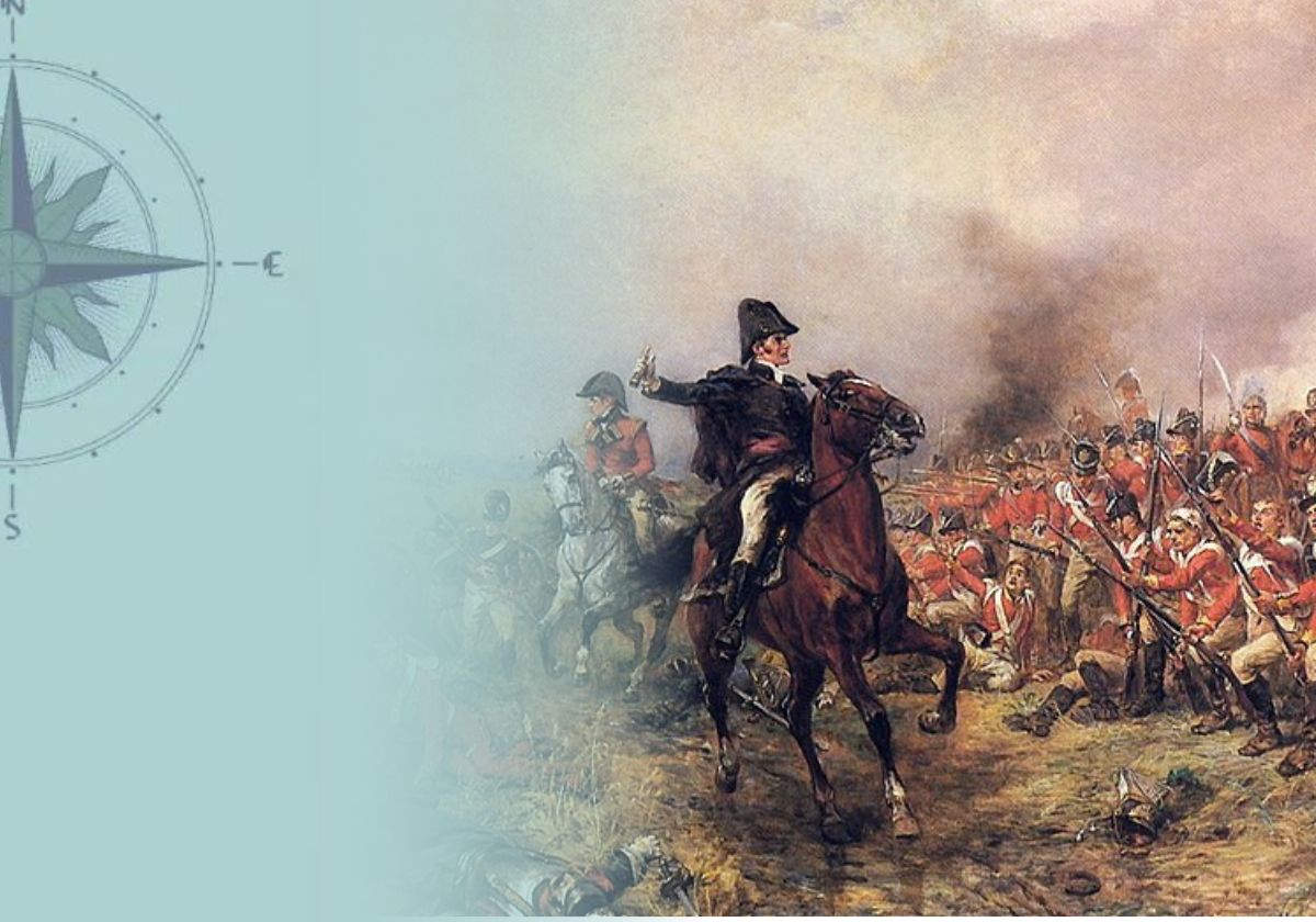 Wellington arenga a sus tropas en Waterloo. Por Robert Alexander Hillingford. (c. 1880).