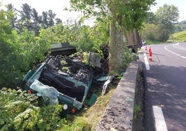 Imagen del vehículo accidentado.