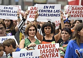 Concentración para denunciar una agresión sexual en la Aste Nagusia de 2022.