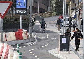 El nuevo carril bici en Bidebieta construido a finales de 2023.