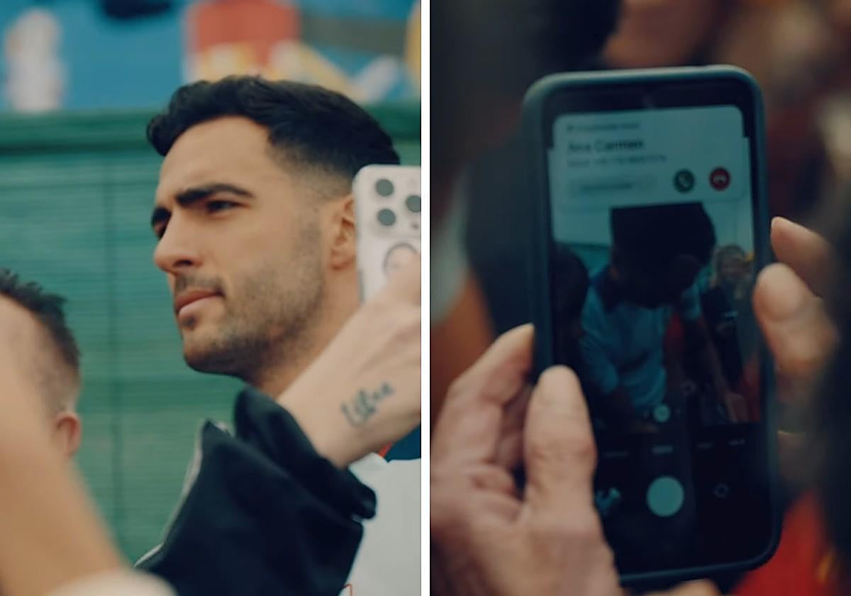 Mikel Merino no escatimó tiempo en atender a todos los presentes ayer en el entrenamiento de la selección española en Alemania.