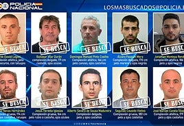 Los diez fugitivos más buscados en España por la Policía Nacional