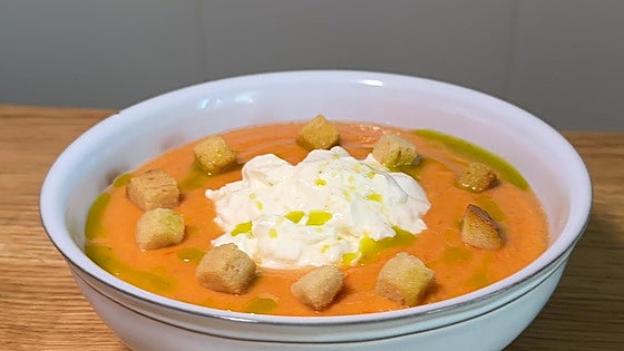 Receta de salmorejo de mango y melocotón