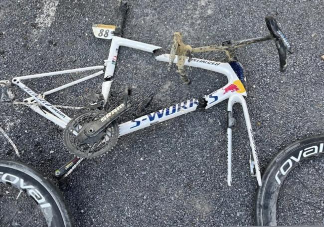 La bicicleta de Vlasov, tras su caída el domingo.