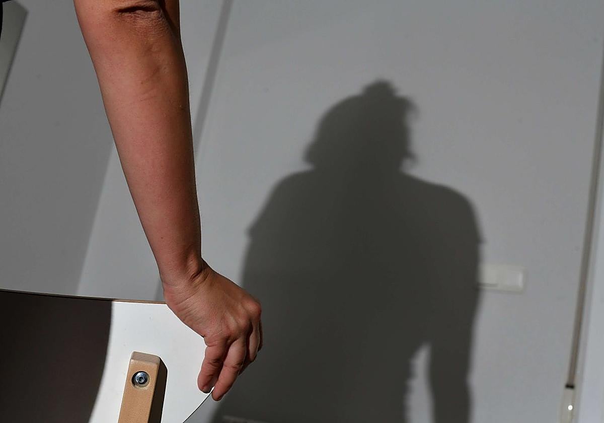Imagen con la sombra de una mujer víctima de malos tratos.