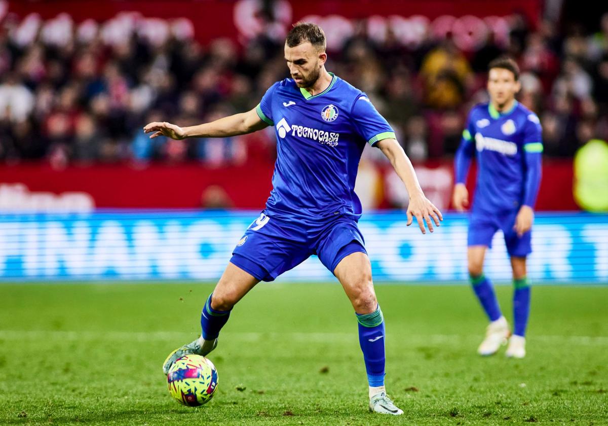 Borja Mayoral, en un partido con el Getafe.