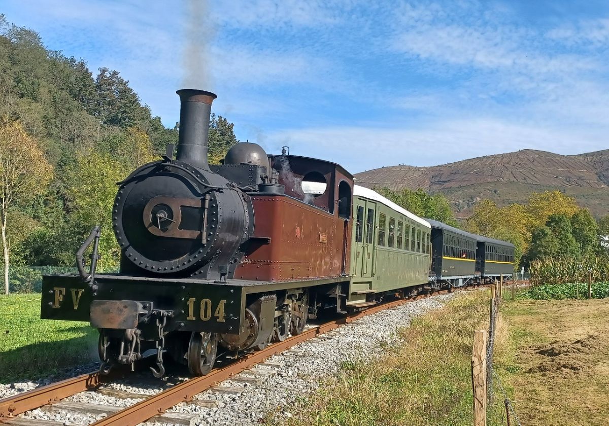 Tren de vapor de Euskotren, en una imagen de archivo.