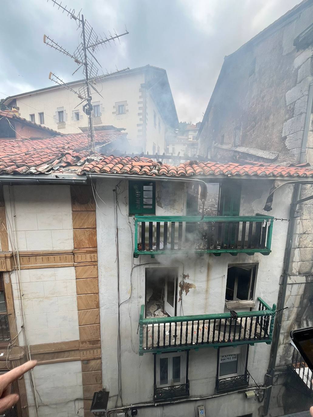 Las imágenes del incendio en Mutriku