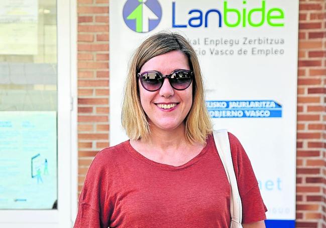 Olga Egaña, en las oficinas de Lanbide.
