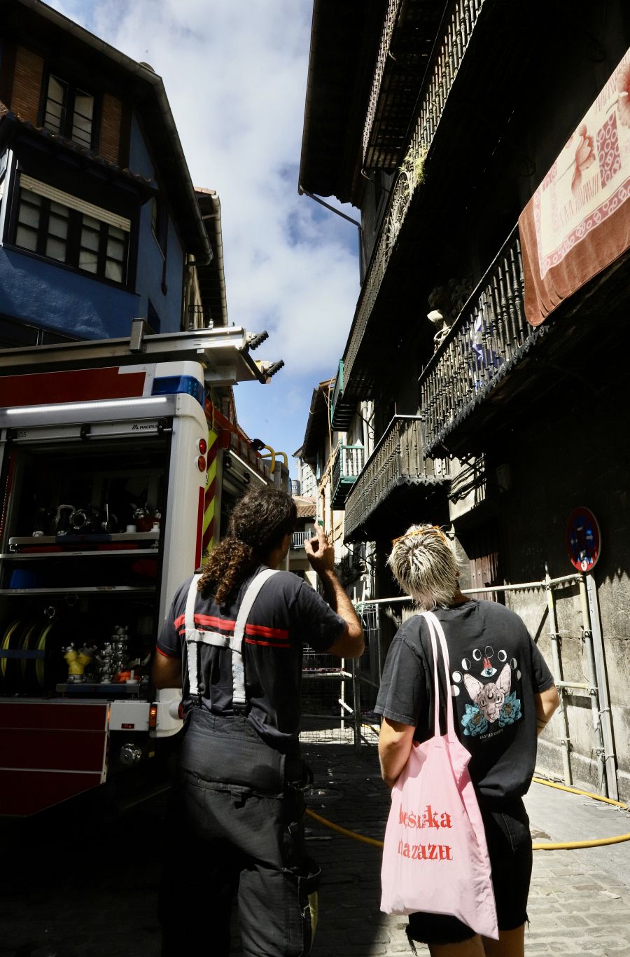 Un día después del incendio de Mutriku