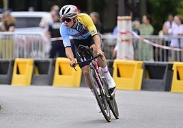 Remco Evenepoel, en el reconocimiento de la contrarreloj de los Juegos Olímpicos de París.