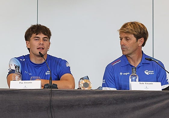 Pau y Xabi Etxaniz, este martes en el Hotel de Londres.