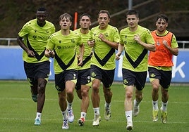 Igor Zubeldia durante un entrenamiento en Zubieta.