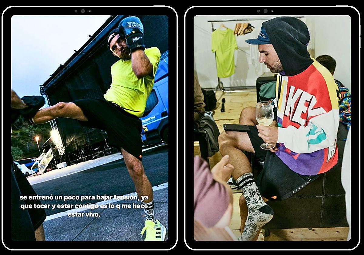 Nil Moliner entrenó antes del concierto para «bajar tensiones» y temió una posible cancelación por la lluvia.