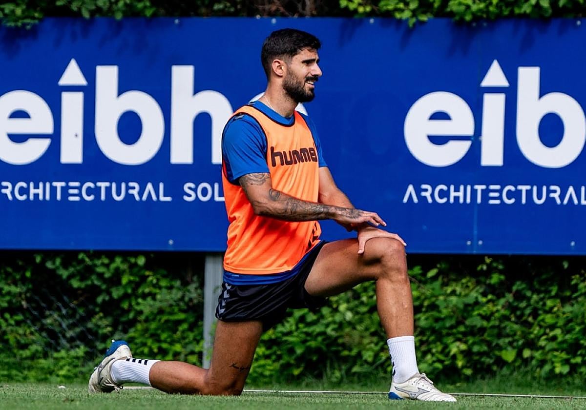 Berrocal durante un entrenamiento en Atxabalpe.