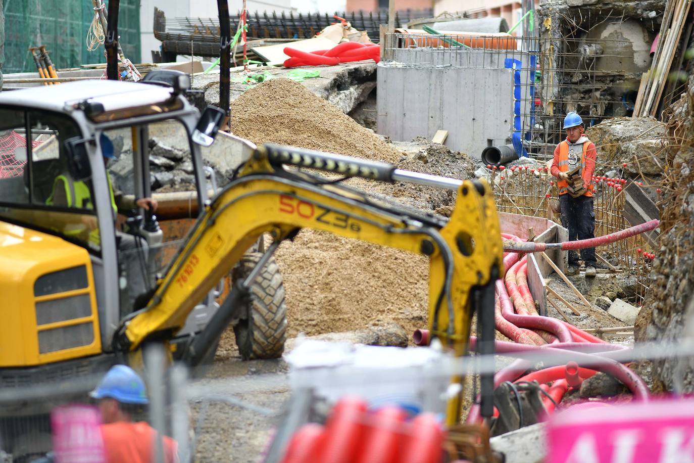 Trabajadores de la construcción en Gipuzkoa.