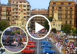 Imágenes de la prueba de volcado de coches y de arrastre de camiones, celebradas en San Sebastián.