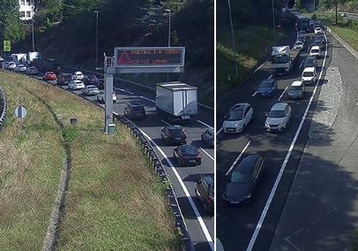 Jornada de grandes retenciones en las carreteras guipuzcoanas