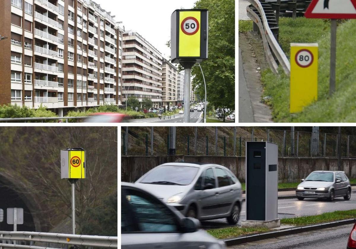 Radares fijos de distintas velocidades ubicados en las carreteras urbanas e interurbanas de Gipuzkoa.