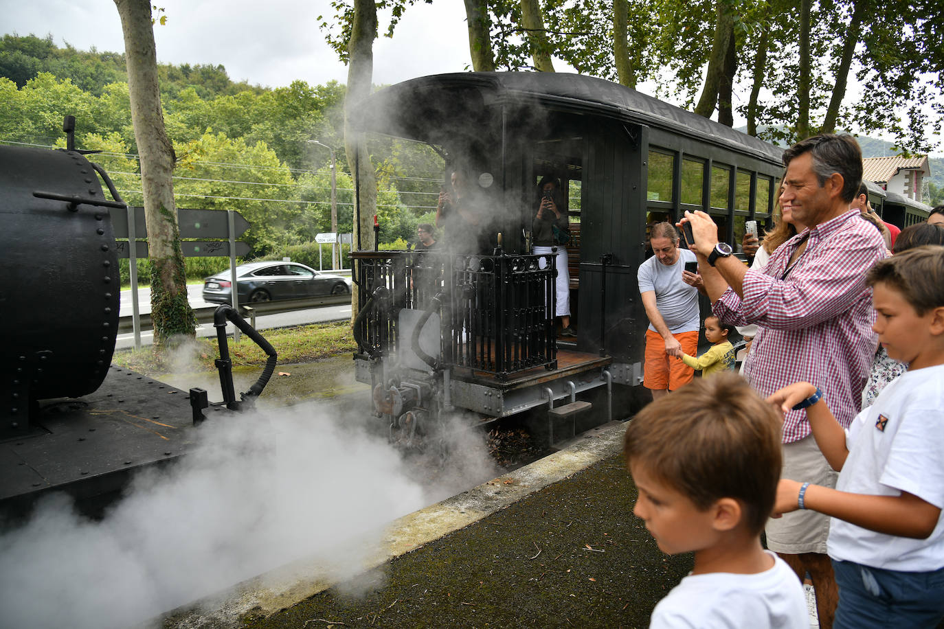 Las mejores imágenes del recorrido del tren de vapor entre Azpeitia y Lasao