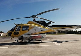 El helicóptero arrendado por el Gobierno Vasco para la extinción de incendios.