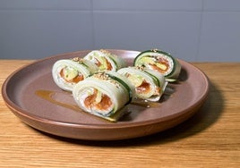 Receta de Roll de salmón y pepino