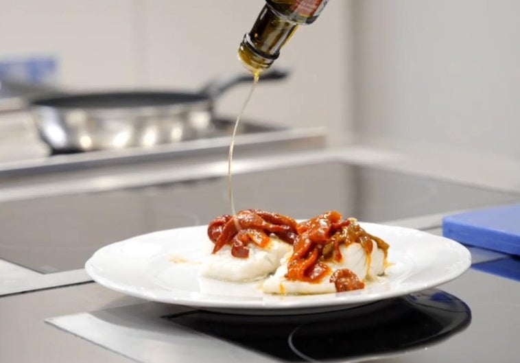 Receta de bacalao con piperrada de Iñaki Azkue