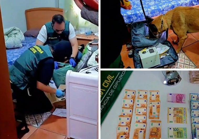 Intervención de la Guardia Civil en el operativo antidroga en Irun.