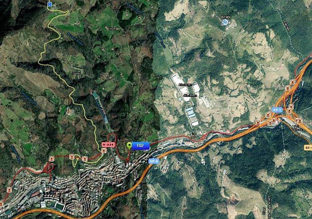 Dos heridos por una colisión frontal en la N-634 en Eibar