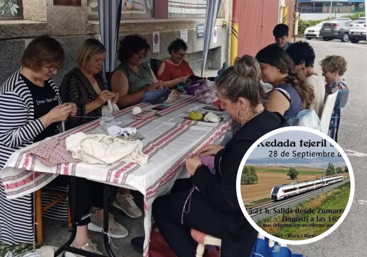 El grupo de tejedoras del taller de 'Black3 Bordados' impartido por Maribel Carazo que participará en la iniciativa.