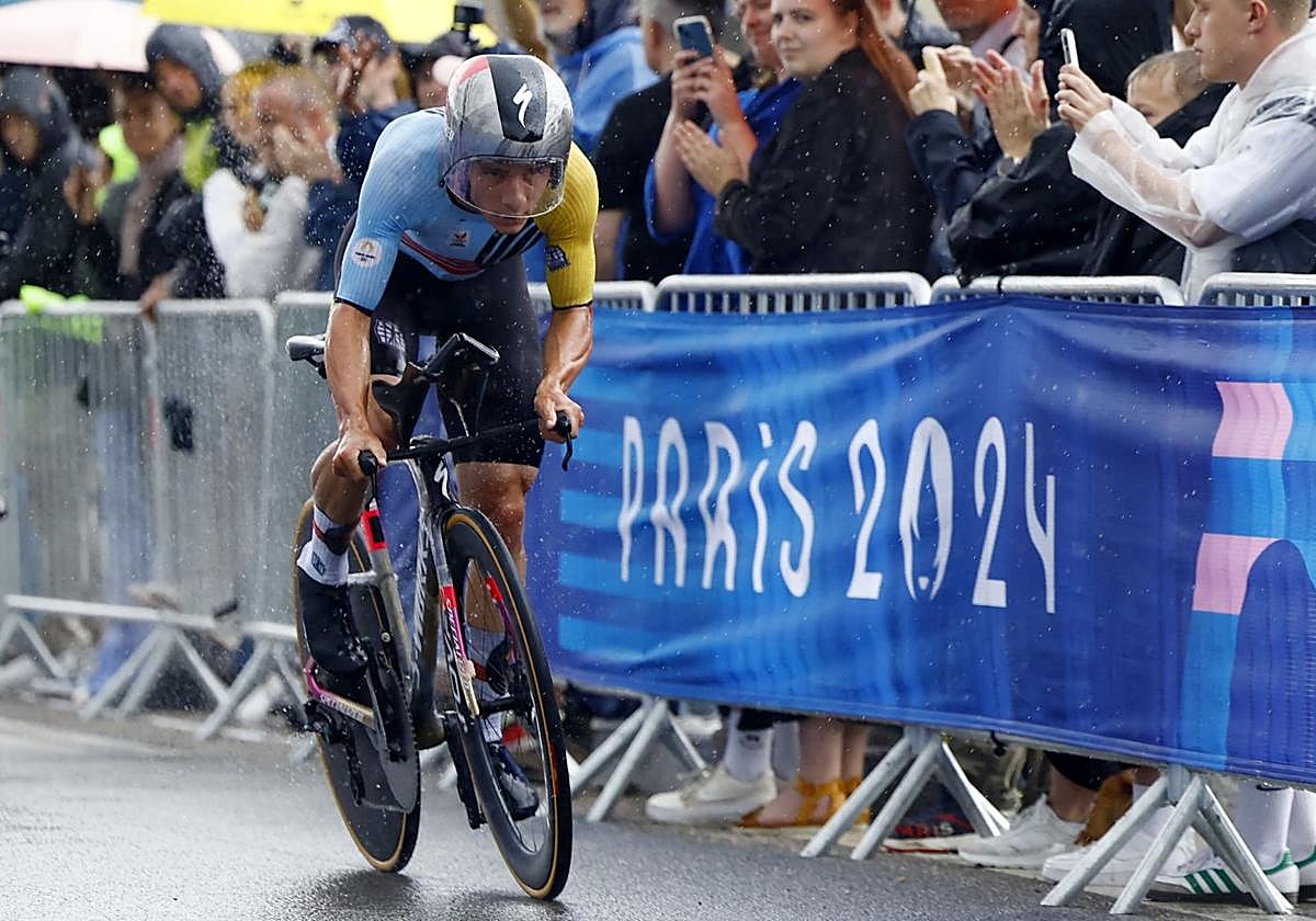 Remco Evenepoel, en la contrarreloj que le dio el primero de sus dos títulos olímpicos en los Juegos.