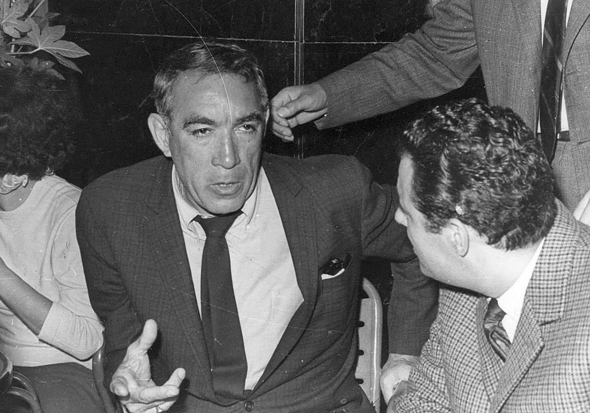 El actor Anthony Quinn durante su visita al Festival de Cine de San Sebastián.